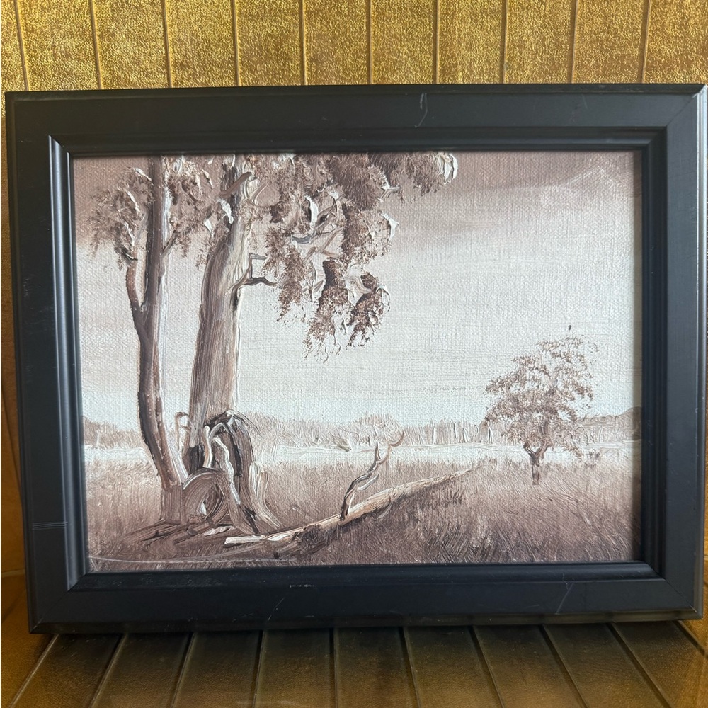 9x7 Sepia oil, painting frame